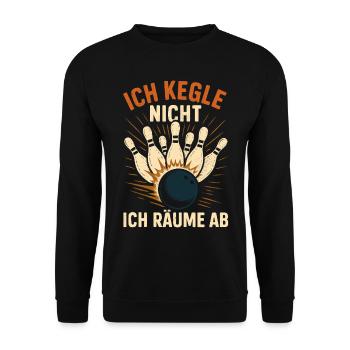 Kegeln Spruch Kegler Kegelclub Kegelverein - Unisex Pullover - Schwarz - Vorne - Alina (178cm) & Michal (187cm)