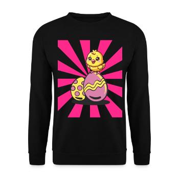 Retro Easter Chicks Easter Eggs Chicken Chickens Kids - Unisex Sweatshirt - black - Front - Alina (178cm) & Michal (187cm)