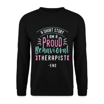 Behavioral Therapist A Short Story Behavioral Tech - Unisex Sweatshirt - black - Front - Alina (178cm) & Michal (187cm)