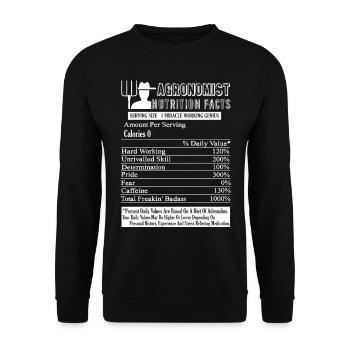 Agronomist Nutrition Facts - Unisex Sweatshirt - black - Front - Alina (178cm) & Michal (187cm)