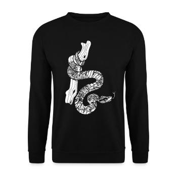 Boa Constrictor Floral Pattern - Unisex Sweatshirt - black - Front - Alina (178cm) & Michal (187cm)