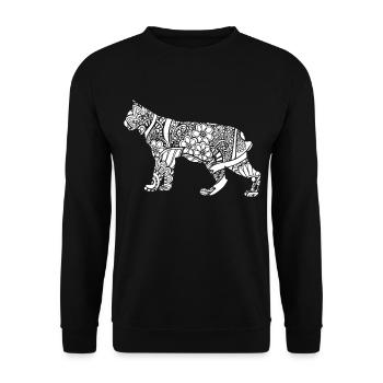 Bobcat Bobcat Floral Pattern - Unisex Sweatshirt - black - Front - Alina (178cm) & Michal (187cm)