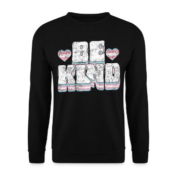 Transgender Trans LGBT Pride - Unisex Pullover - Schwarz - Vorne - Alina (178cm) & Michal (187cm)