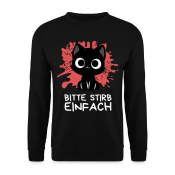Süßt Aber trotzdem schwarz wie die Nacht Katze - Unisex Pullover - Schwarz - Vorne - Alina (178cm) & Michal (187cm)