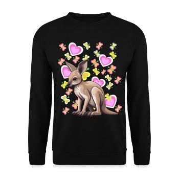 Känguru Kinder Australie Zoo Zootiere - Unisex Pullover - Schwarz - Vorne - Alina (178cm) & Michal (187cm)