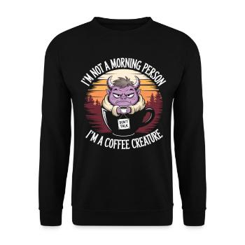 Without coffee I'm a monster - Unisex Sweatshirt - black - Front - Alina (178cm) & Michal (187cm)