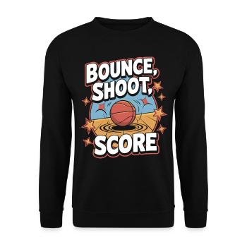 Dribbler, tirer, marquer – le plaisir du basketball - Sweat-shirt Unisexe - noir - Devant - Alina (178cm) & Michal (187cm)