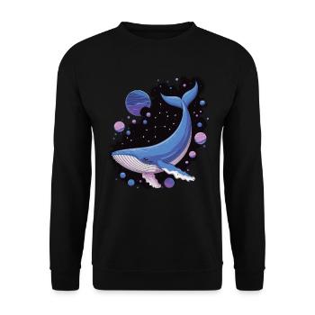 Baleine dans la galaxie - Sweat-shirt Unisexe - noir - Devant - Alina (178cm) & Michal (187cm)