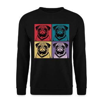 Carlin Pop Art - Sweat-shirt Unisexe - noir - Devant - Alina (178cm) & Michal (187cm)