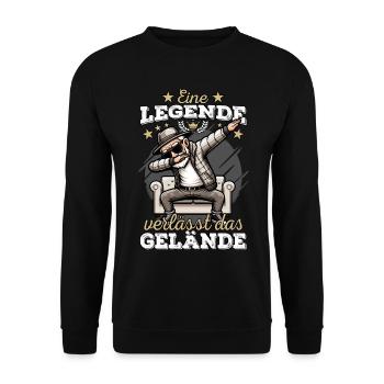 Rentner Rente Ruhestand Legende Renteneintritt - Unisex Pullover - Schwarz - Vorne - Alina (178cm) & Michal (187cm)