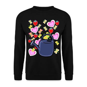 Jardinier arrosoir Rétro Fraises Fruit Fruit - Sweat-shirt Unisexe - noir - Devant - Alina (178cm) & Michal (187cm)
