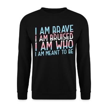 Transgender Trans LGBT Pride - Unisex Pullover - Schwarz - Vorne - Alina (178cm) & Michal (187cm)