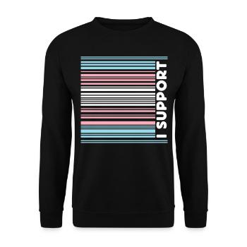 Transgender Trans LGBT Pride - Unisex Pullover - Schwarz - Vorne - Alina (178cm) & Michal (187cm)