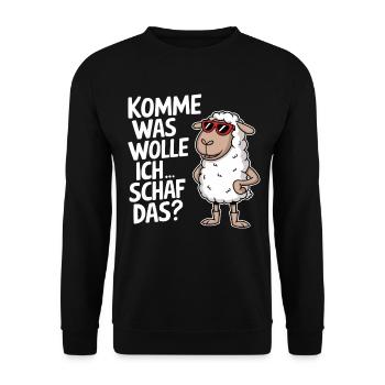 Komme was Wolle Ich Schaf das! - Unisex Pullover - Schwarz - Vorne - Alina (178cm) & Michal (187cm)