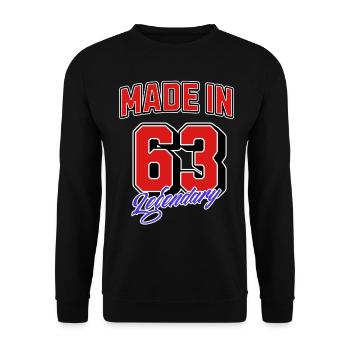 Made in 63 – Design vintage d’anniversaire légendaire - Sweat-shirt Unisexe - noir - Devant - Alina (178cm) & Michal (187cm)