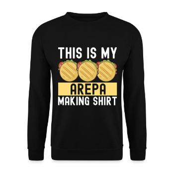 Venezuelan Arepas - Unisex Sweatshirt - black - Front - Alina (178cm) & Michal (187cm)