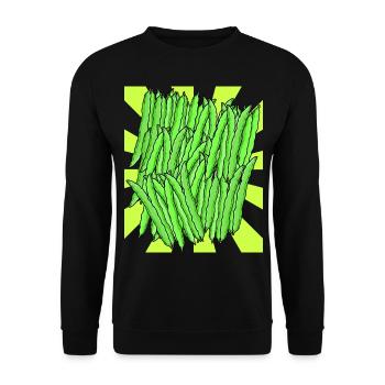 Green Bean Bean Vegetable Retro Vintage - Unisex Sweatshirt - black - Front - Alina (178cm) & Michal (187cm)