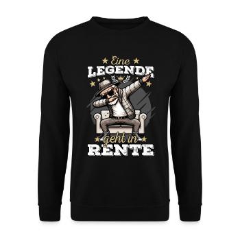Rentner Rente Ruhestand Legende Renteneintritt - Unisex Pullover - Schwarz - Vorne - Alina (178cm) & Michal (187cm)