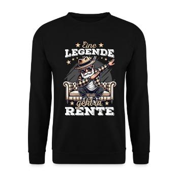 Rentner Rente Ruhestand Legende Renteneintritt - Unisex Pullover - Schwarz - Vorne - Alina (178cm) & Michal (187cm)