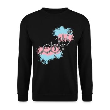 Transgender Trans LGBT Pride - Unisex Pullover - Schwarz - Vorne - Alina (178cm) & Michal (187cm)