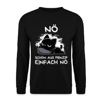 Nö – Schon aus Prinzip einfach nö - Unisex Pullover - Schwarz - Vorne - Alina (178cm) & Michal (187cm)