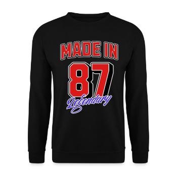 Made in 87 – Design vintage d’anniversaire légendaire - Sweat-shirt Unisexe - noir - Devant - Alina (178cm) & Michal (187cm)