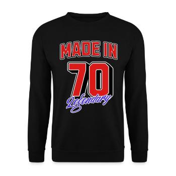 Made in 70's – Legendary Birthday Vintage Design - Unisex Sweatshirt - black - Front - Alina (178cm) & Michal (187cm)