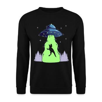 Drôle Ovni Dinosaure Drôle T-Rex Dino - Sweat-shirt Unisexe - noir - Devant - Alina (178cm) & Michal (187cm)