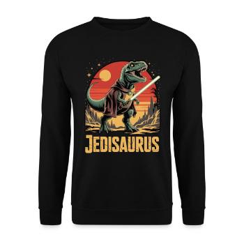 Jedisaurus - Unisex Pullover - Schwarz - Vorne - Alina (178cm) & Michal (187cm)