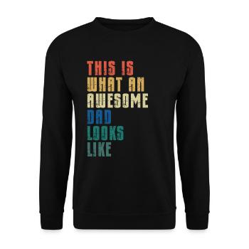 Father's Day Father's Day Gift Dad Dad - Unisex Sweatshirt - black - Front - Alina (178cm) & Michal (187cm)