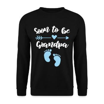 Bald Opa Schwangerschaft Großvater - Unisex Pullover - Schwarz - Vorne - Alina (178cm) & Michal (187cm)