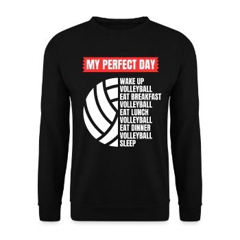 Lustiger Volleyball Spruch Volleyballer - Unisex Pullover - Schwarz - Vorne - Alina (178cm) & Michal (187cm)