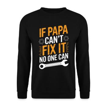 Lustiger Papa Heimwerker Spruch Vate - Unisex Pullover - Schwarz - Vorne - Alina (178cm) & Michal (187cm)