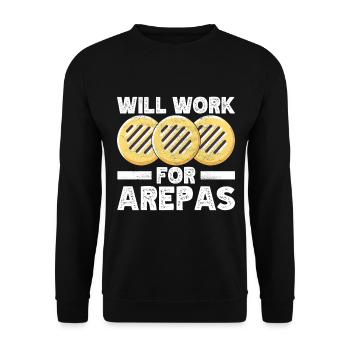 Venezolanische Arepas - Unisex Pullover - Schwarz - Vorne - Alina (178cm) & Michal (187cm)