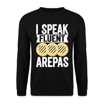 Venezolanische Arepas - Unisex Pullover - Schwarz - Vorne - Alina (178cm) & Michal (187cm)