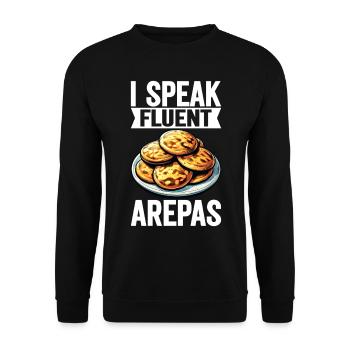 Venezolanische Arepas - Unisex Pullover - Schwarz - Vorne - Alina (178cm) & Michal (187cm)
