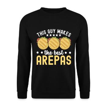 Venezuelan Arepas - Unisex Sweatshirt - black - Front - Alina (178cm) & Michal (187cm)