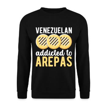Venezuelan Arepas - Unisex Sweatshirt - black - Front - Alina (178cm) & Michal (187cm)