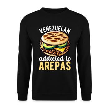 Venezolanische Arepas - Unisex Pullover - Schwarz - Vorne - Alina (178cm) & Michal (187cm)