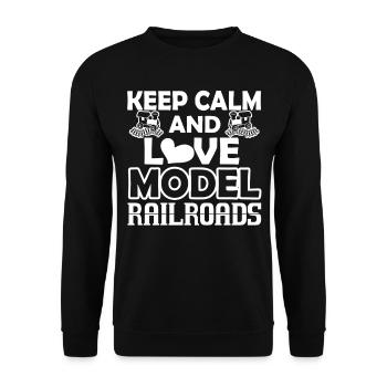 Model Railroad Love Model Railroads - Unisex Sweatshirt - black - Front - Alina (178cm) & Michal (187cm)