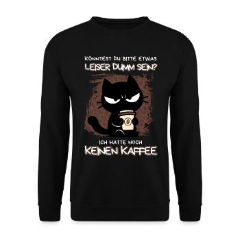 Kaffee. Jetzt. Sofort. – Grumpy Style mit Koffein - Unisex Pullover - Schwarz - Vorne - Alina (178cm) & Michal (187cm)