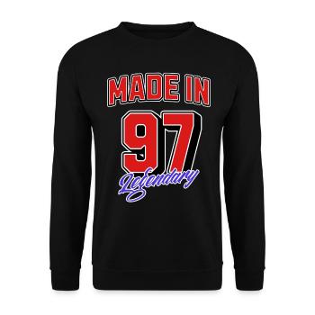 Made in 97 – Legendary Birthday Vintage Design - Unisex Sweatshirt - black - Front - Alina (178cm) & Michal (187cm)