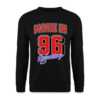 Made in 96 – Legendary Birthday Vintage Design - Unisex Sweatshirt - black - Front - Alina (178cm) & Michal (187cm)