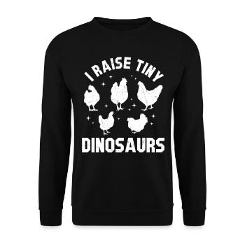 I Raise Tiny Dinosaurs - Funny Dinosaur Farmer - Unisex Sweatshirt - black - Front - Alina (178cm) & Michal (187cm)