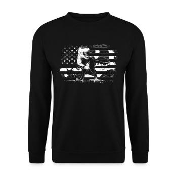 Dinosaure Drapeau US Dinosaure T-Rex Dino - Sweat-shirt Unisexe - noir - Devant - Alina (178cm) & Michal (187cm)