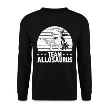 Équipe Allosaurus - Dinosaure Drôle Dino - Sweat-shirt Unisexe - noir - Devant - Alina (178cm) & Michal (187cm)