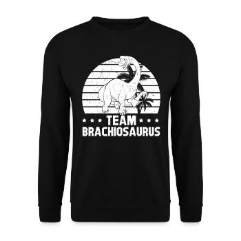 Équipe Brachiosaurus - Dinosaure Drôle Dino - Sweat-shirt Unisexe - noir - Devant - Alina (178cm) & Michal (187cm)