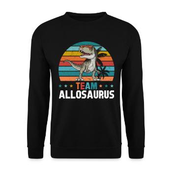 Dinosaur Funny Dino Lover - Team Allosaurus - Unisex Sweatshirt - black - Front - Alina (178cm) & Michal (187cm)
