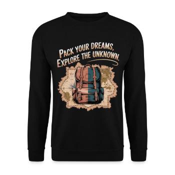Grab dreams, experience adventures - Unisex Sweatshirt - black - Front - Alina (178cm) & Michal (187cm)