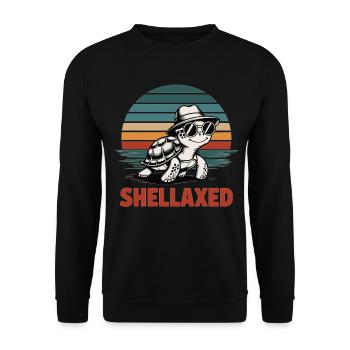 Tortue se relaxant sur la plage - Sweat-shirt Unisexe - noir - Devant - Alina (178cm) & Michal (187cm)